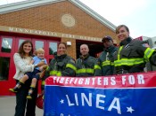 Linea and Charlie with Minneapolis Firefighters